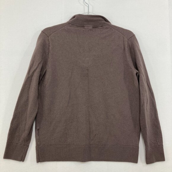 Artefact Large Brown Quarter Zip Long Sleeve Merino Wool Sweater Preppy - Picture 9 of 10